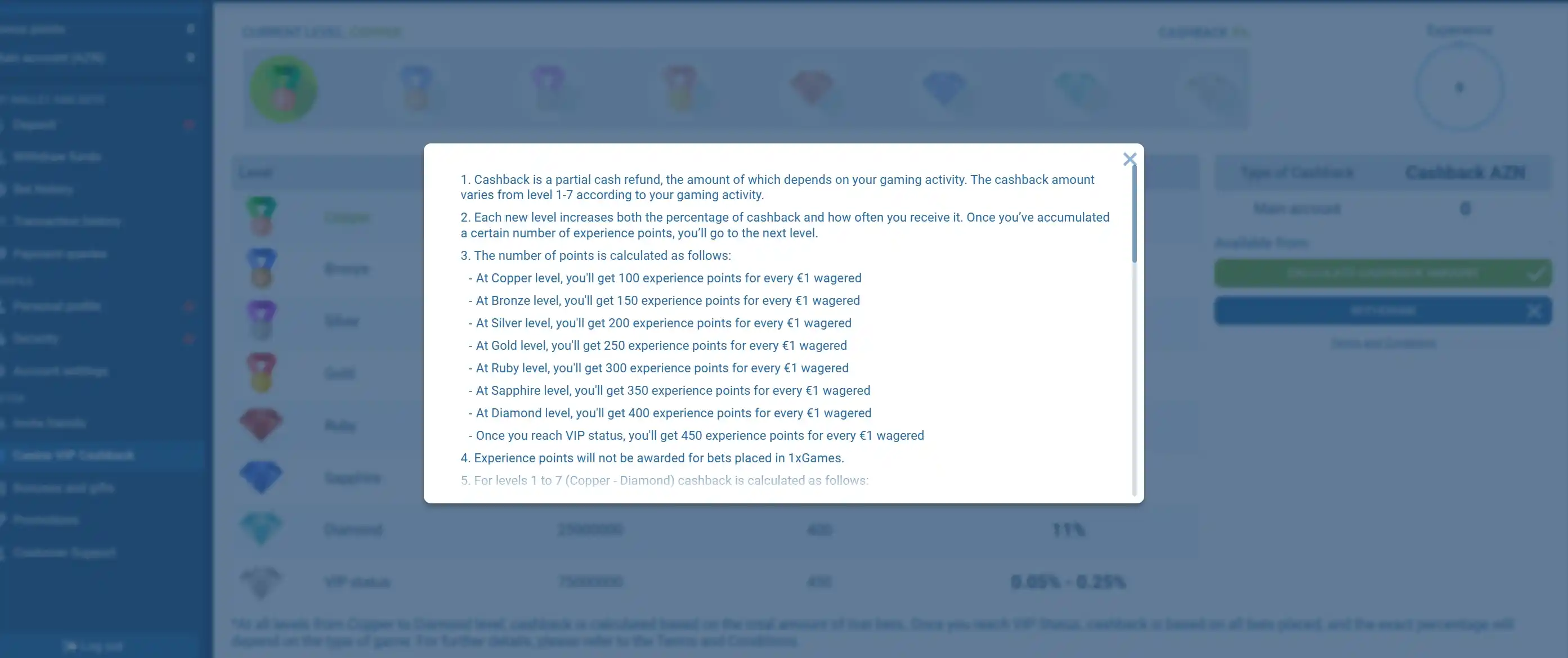 1xBet-də keşbek nədir və necə işləyir