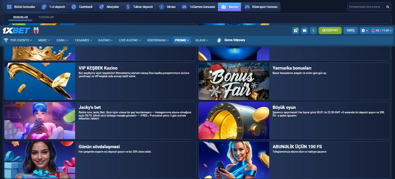 1xbet slotlar üçün bonus təklifləri